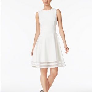 Calvin Klein Illusion Trim Fit & Flare Dress